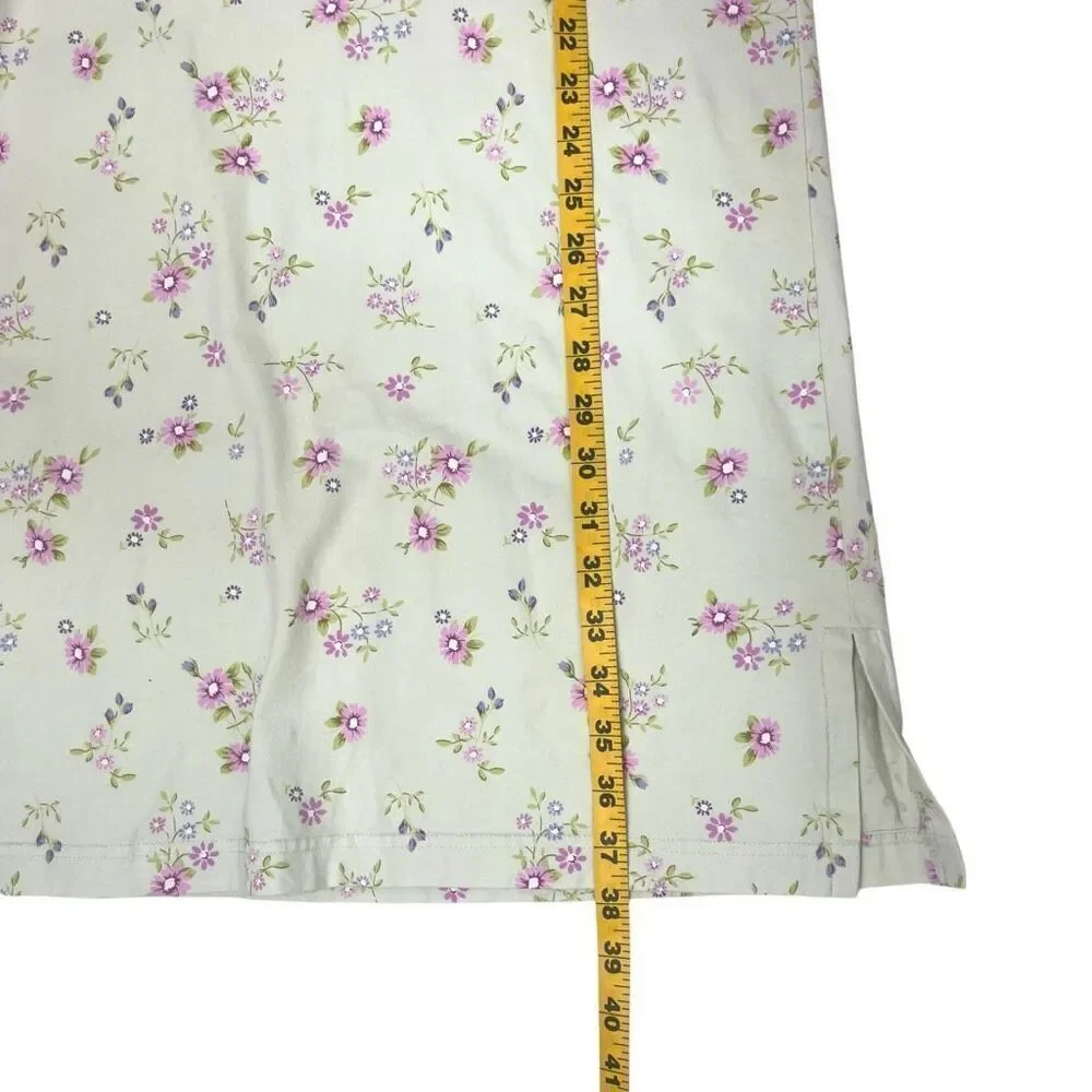Carole Hochman Womens Floral Cotton Short Sleeve Nightgown Green Purple Sz Small